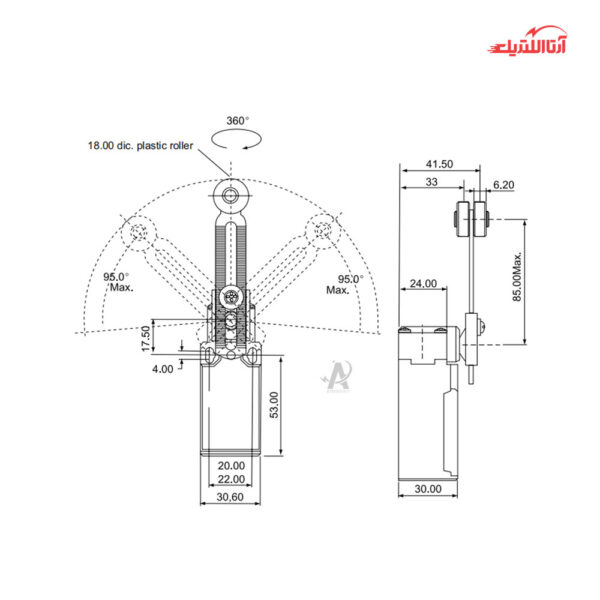 لیمیت سوئیچ رگلاژی باکالیت CNTD مدل CLS-131