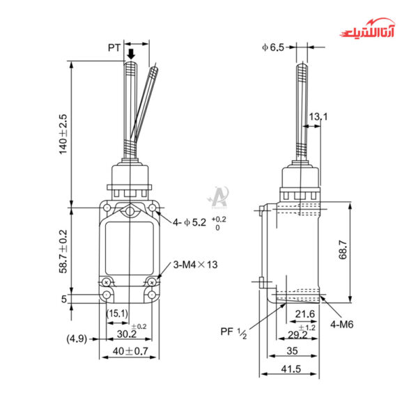 لیمیت سوئیچ تیپ سنگین آنتنی CNTD مدل CWLNJ