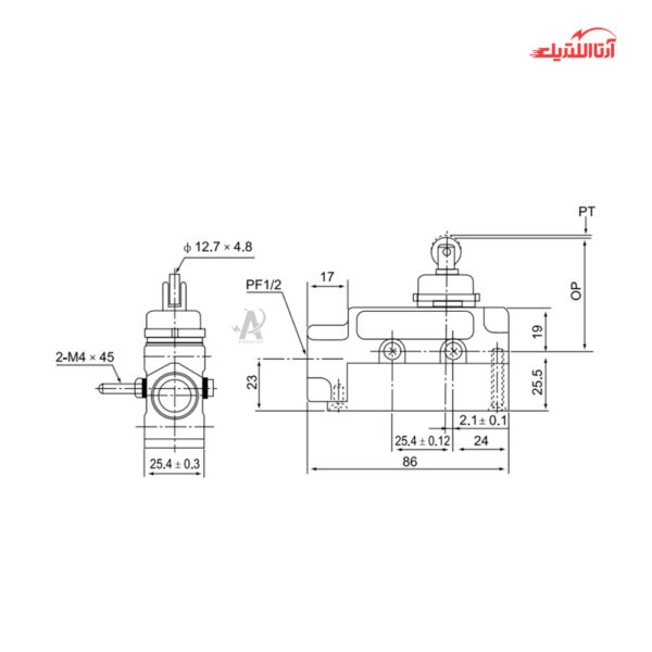 لیمیت سوئیچ حفاظ دار فشاری قرقره دار CNTD مدل TZ-6102