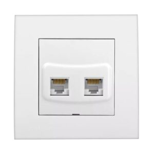 پریز شبکه دو پورت RJ45 خیام الکتریک مدل آرام