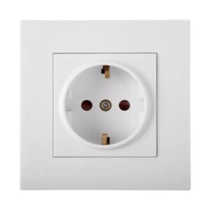 پریز توکار ارت دار مغزی پلی کربنات خیام الکتریک مدل آرام