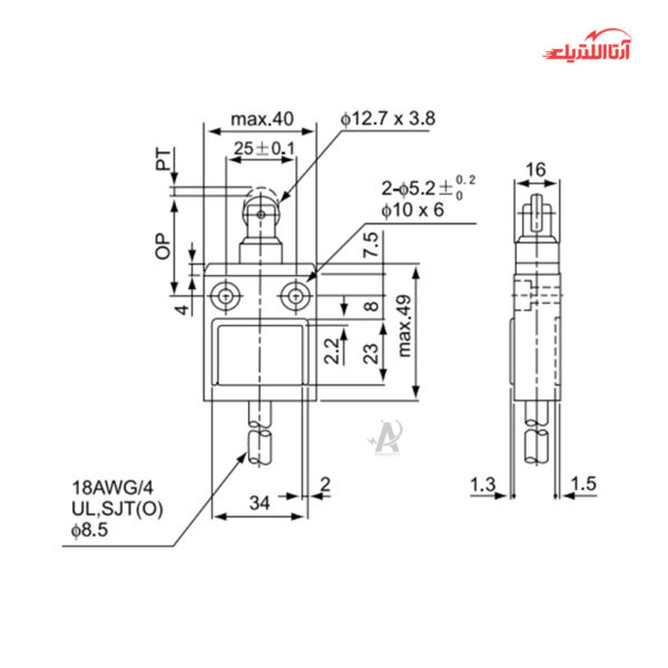 لیمیت سوئیچ کابلی واترپروف CNTD مدل CZ-3112