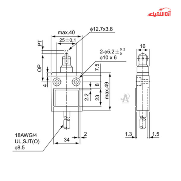 لیمیت سوئیچ کابلی واترپروف CNTD مدل CZ-3113