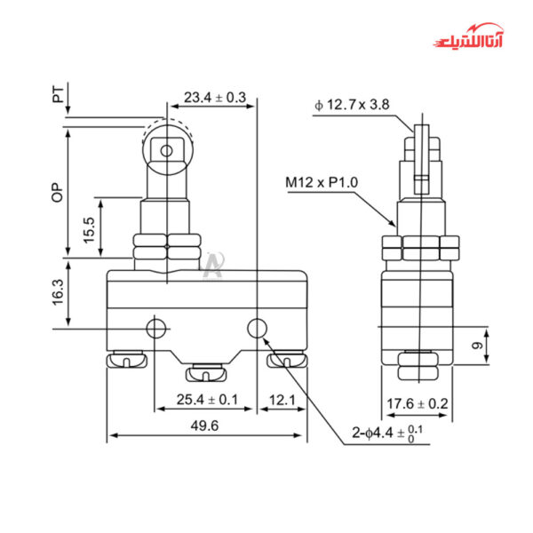 میکرو سوئیچ فشاری قرقره دار CNTD مدل CM-1308