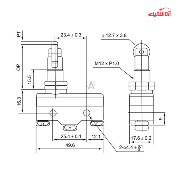 میکرو سوئیچ فشاری قرقره دار CNTD مدل CM-1309