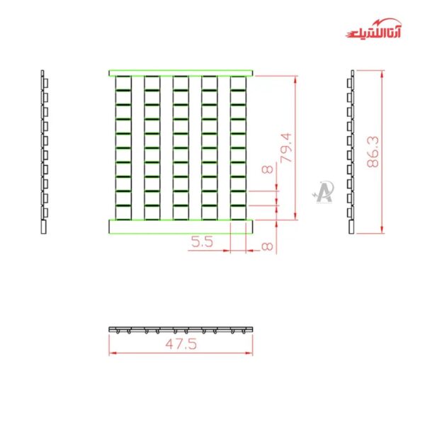 شماره ترمینال مدل سایز NS8 رعد بسته 10 عددی