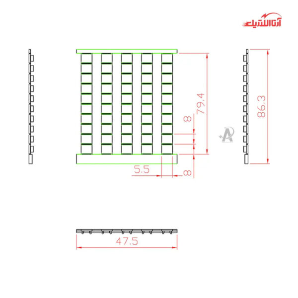 شماره ترمینال مدل سایز NS6 رعد بسته 10 عددی