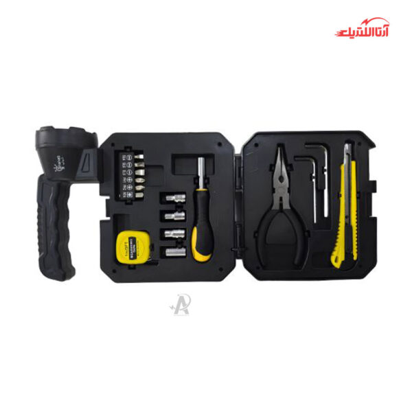 چراغ قوه خورشیدی و جعبه ابزار قابل حمل شهاب کد 7739-C