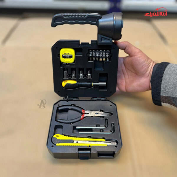 چراغ قوه خورشیدی و جعبه ابزار قابل حمل شهاب کد 7739-C