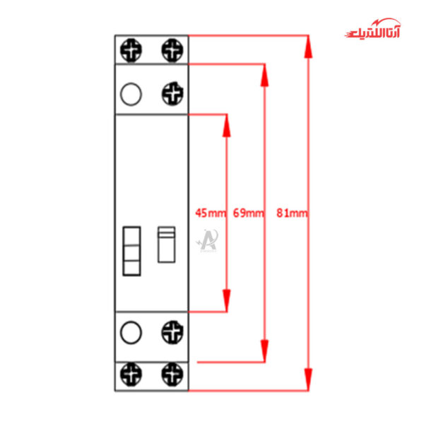 رله ضربه‌ای 2 پل 16 آمپر 24 ولت DC دستی و اتوماتیک JBH مدل 2NO کد RL21620D