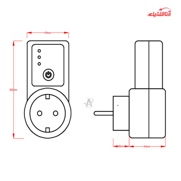 محافظ ولتاژ ارت دار 16 آمپر غیرقابل تنظیم JBH مدل دوشاخه ای کد P10016F0