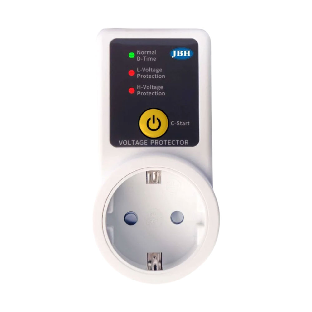 محافظ ولتاژ ارت دار 16 آمپر غیرقابل تنظیم JBH مدل دوشاخه ای کد P10016F0