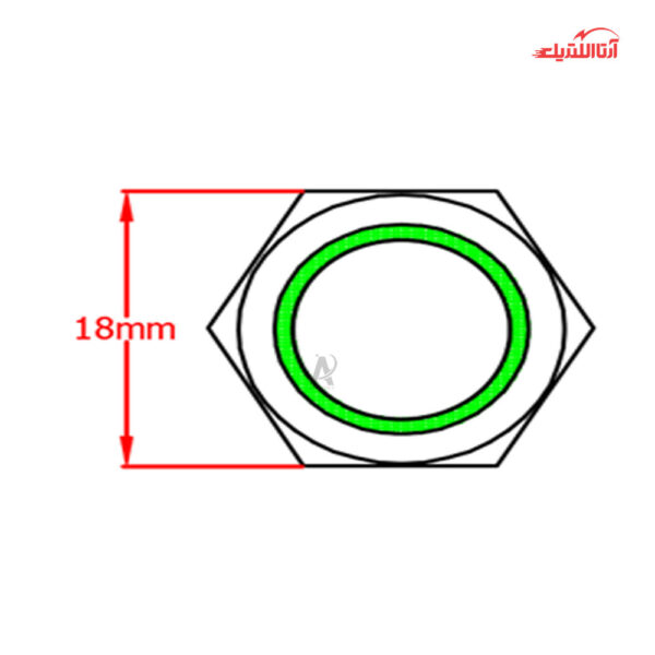 کلید فشاری شستی استارت لحظه‌ای چراغ دار سایز 16 JBH
