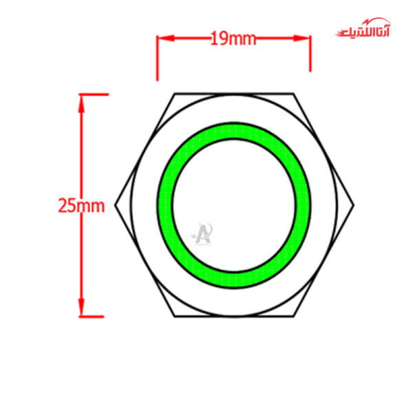 کلید فشاری شستی استارت ماندگار چراغ دار سایز 16 JBH