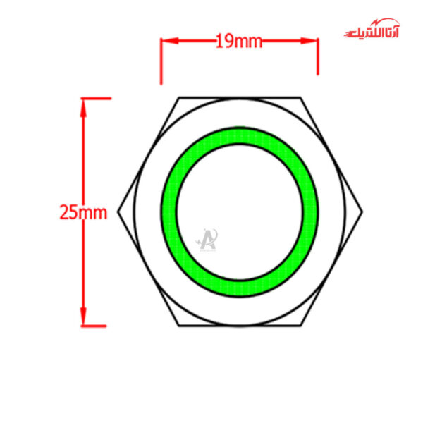 کلید فشاری شستی استارت ماندگار چراغ دار سایز 22 JBH