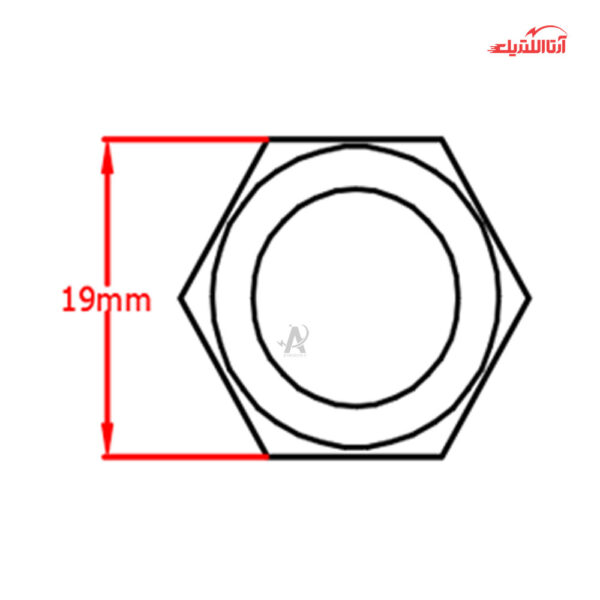 کلید فشاری شستی استارت لحظه‌ای مینیاتوری چراغ دار سایز 16 JBH