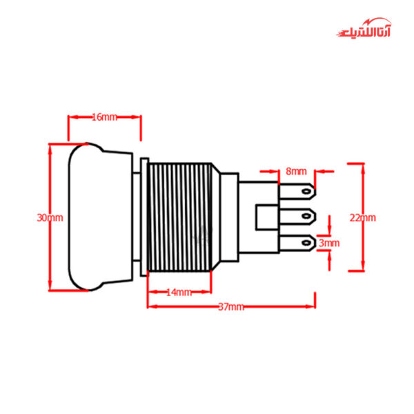 کلید فشاری شستی استپ قارچی JBH