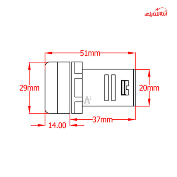 چراغ سیگنال ولت متر گرد JBH کد DI 22-VDC-R