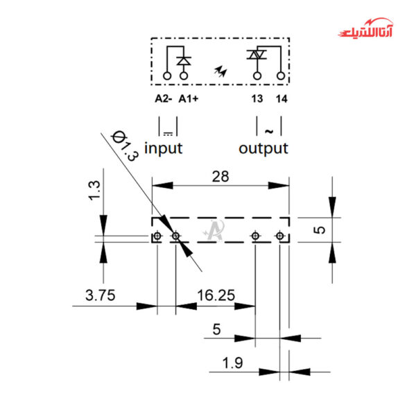 رله اتو کوپر 8 پایه تک کنتاکت 24 ولت DC فیندر کد 34.81.7.024.8240