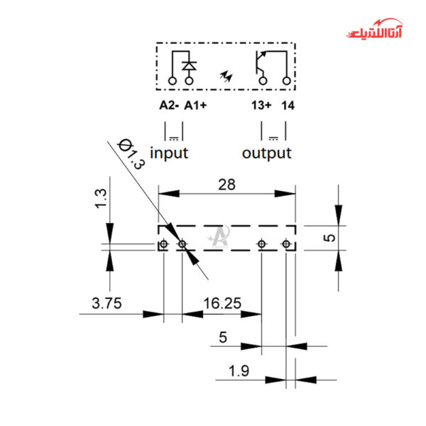 رله اتو کوپر 8 پایه تک کنتاکت 24 ولت DC فیندر کد 34.81.7.024.9024