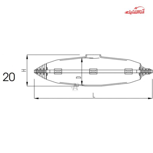 مفصل رزینی دو راهی مستقیم برنا الکترونیک مدل BM16