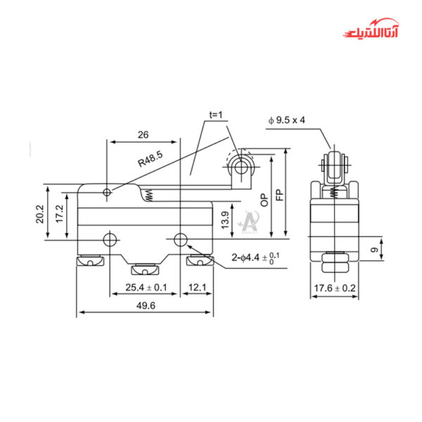 میکرو سوئیچ اهرمی قرقره دار CNTD مدل CM-1703