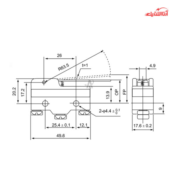 میکرو سوئیچ اهرمی CNTD مدل CM-1701