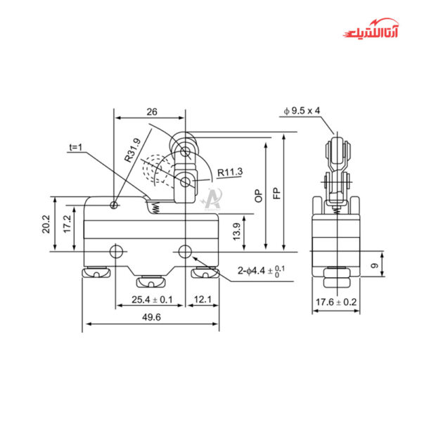 میکرو سوئیچ اهرمی قرقره دار CNTD مدل CM-1743