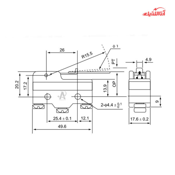 میکرو سوئیچ اهرمی دسته بلند CNTD مدل CM-1705
