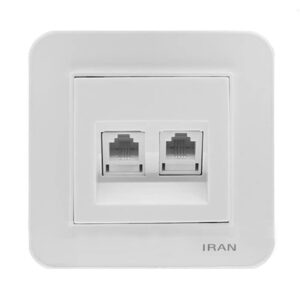 پریز تلفن دو پورت ایران الکتریک مدل ارس اقتصادی