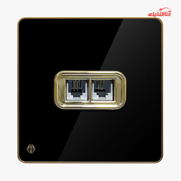 پریز تلفن دو سوکت آسیا الکتریک مدل یاقوت