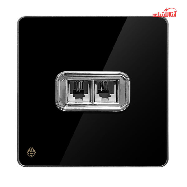 پریز تلفن دو سوکت آسیا الکتریک مدل یاقوت