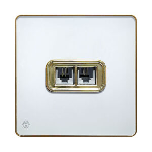 پریز تلفن دو سوکت آسیا الکتریک مدل یاقوت