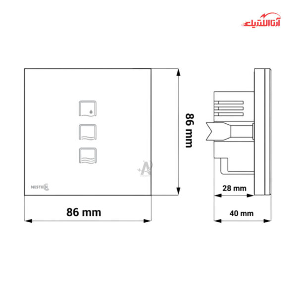 کلید لمسی کولر آبی نستک سری INNOVA کد NE3AC01XG1