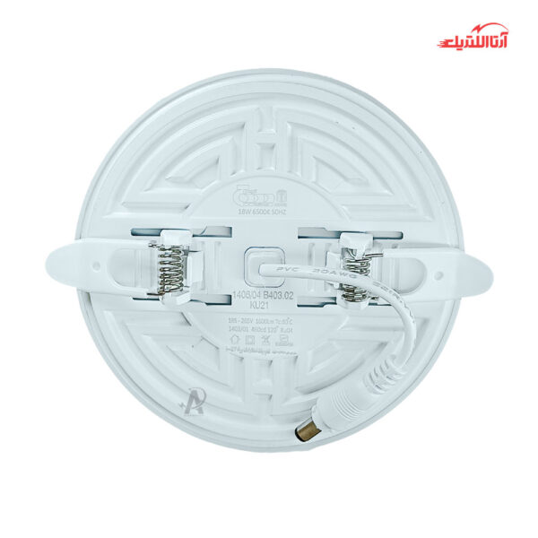 پنل سقفی توکار 18 وات گرد فریم لس فنر متغیر بدیع نور مدل S2