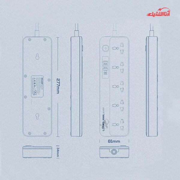 رابط 5 خانه و شارژ 2500 وات الدینیو مدل SC-5415