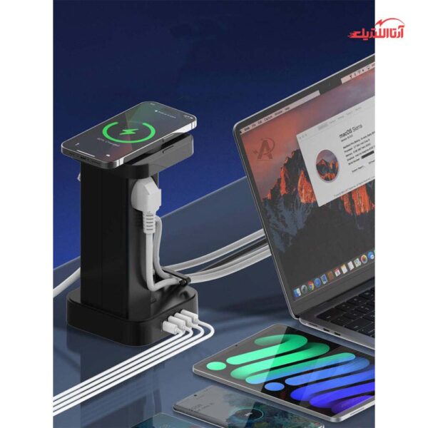 باکس رابط 3 خانه و شارژ وایرلس 2500 وات الدینیو مدل SEW-4485