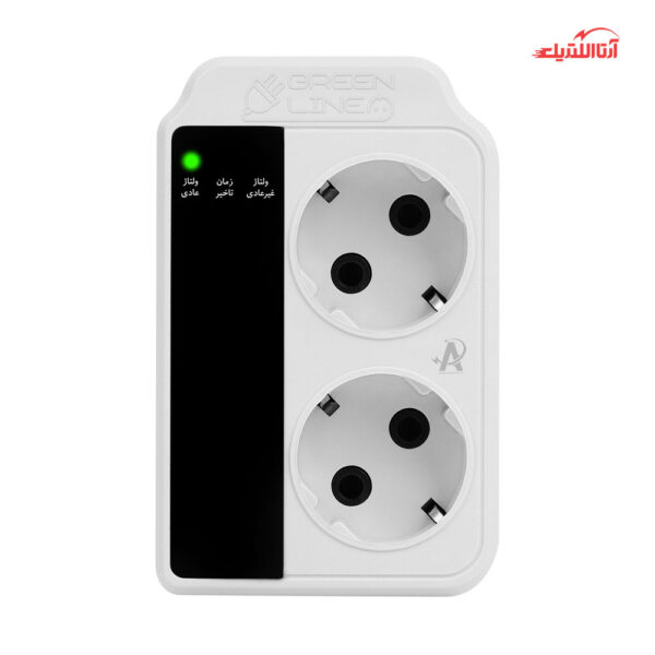 محافظ برق 2 خانه دوشاخه ای صوتی تصویری و کامپیوتر گرین مدل GLP102