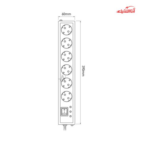 محافظ برق 6 خانه صوتی تصویری و کامپیوتر گرین مدل GLP106