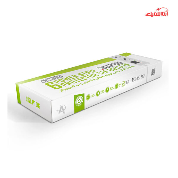 محافظ برق 6 خانه صوتی تصویری و کامپیوتر گرین مدل GLP106