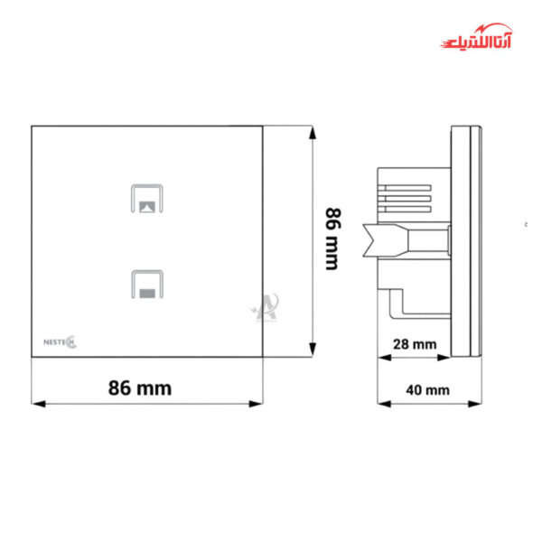 کلید لمسی هوشمند پرده Zigbee نستک سری INNOVA کد NE5CS01XG1