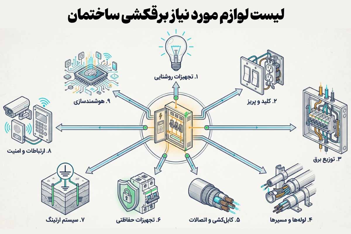 لیست لوازم برق ساختمان