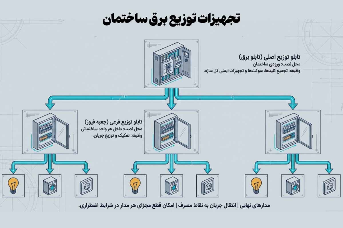 تجهیزات توزیع برق در ساختمان
