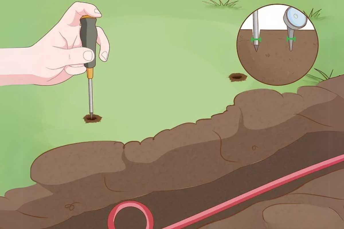 قدم ششم در نصب چراغ دفنی: حفر محل نصب چراغ‌ها در زمین