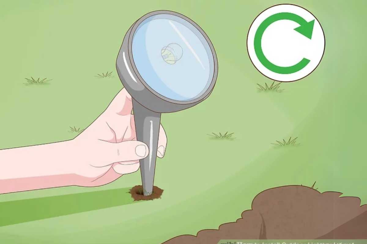 نصب چراغ دفنی و پارکتی در باغچه