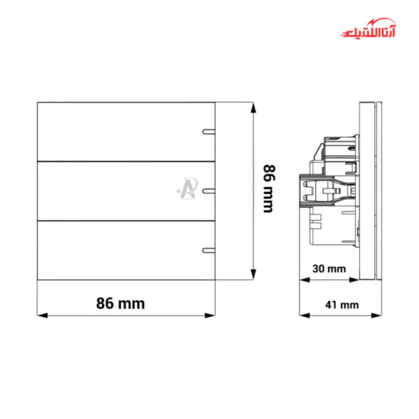 کلید پوش باتن هوشمند سه پل Zigbee نستک سری TRONE کد TR5LSALXG3