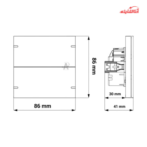 کلید پوش باتن هوشمند چهار پل Zigbee نستک سری TRONE کد TR5LSALXG4
