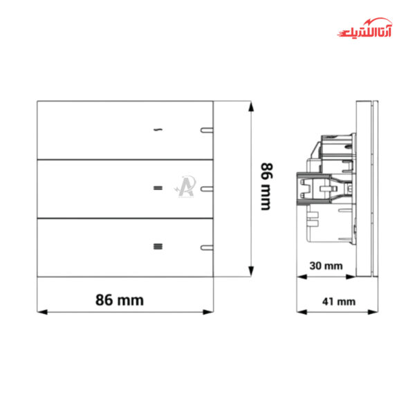 کلید پوش باتن هوشمند کولر آبی Zigbee نستک سری TRONE کد TR5ACALXG3