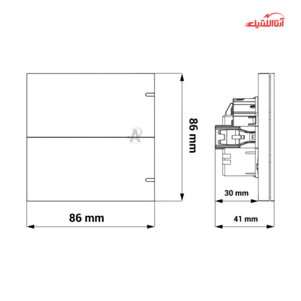کلید پوش باتن هوشمند دو پل ترکیبی Zigbee نستک سری TRONE کد TR5MSALXG2