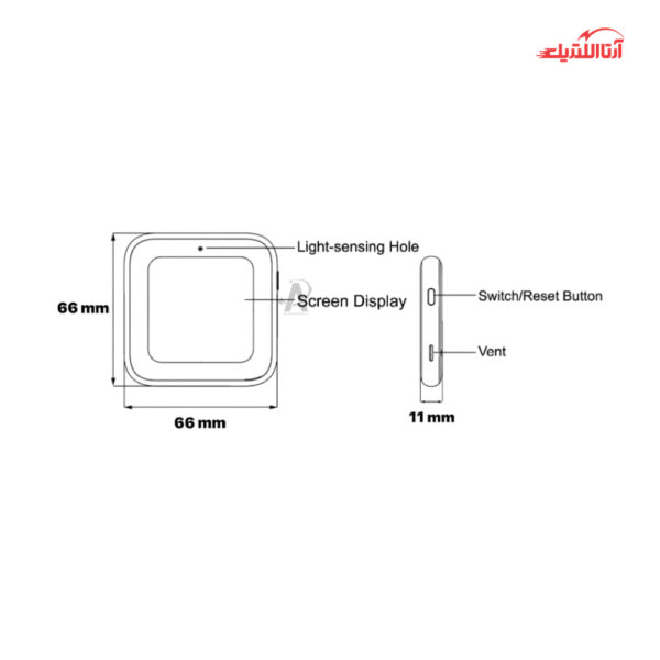 سنسور دیجیتال 3 در 1 دما و رطوبت و شدت نور Zigbee Tuya نستک سری Environ